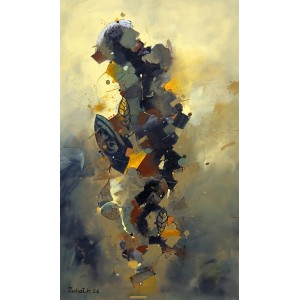 Zohaib Rind, 24 x 42 Inch, Acrylic on Canvas, Calligraphy Painting, AC-ZR-356